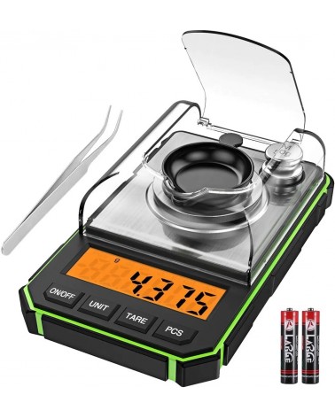 Balance digitale en milligrammes - 0.001 g/50 g pour poudre - or - bijoux - Verte