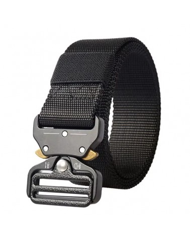 Verstellbarer taktischer Gürtel - Militärstil - Quick Release - Schwarz